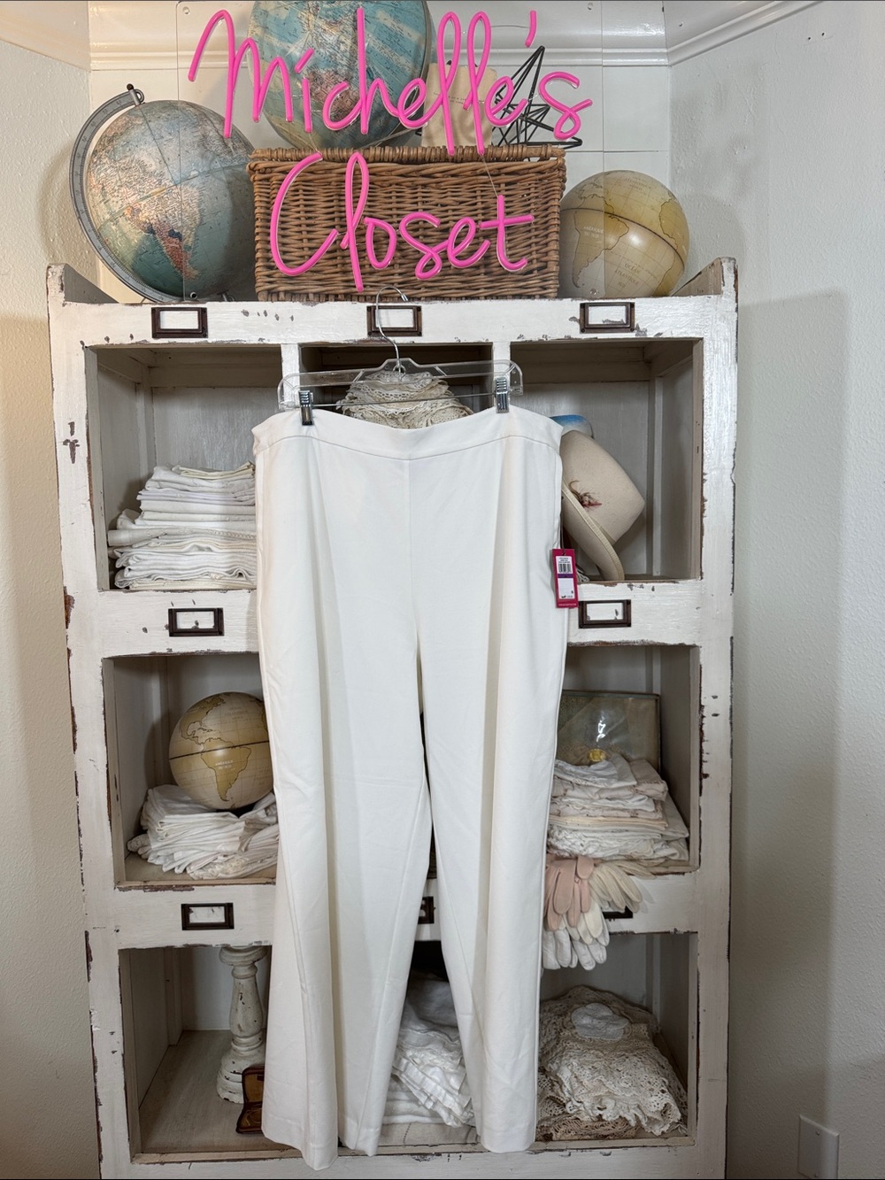 Vince Camuto Ivory Wide-Leg Palazzo Pants